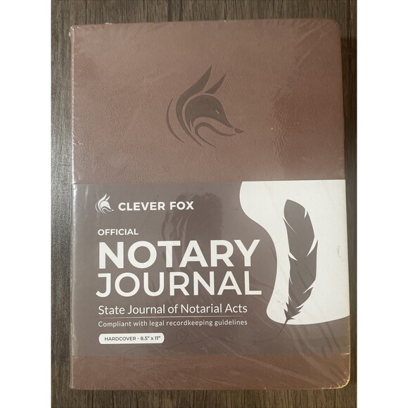 Clever Fox Notary Journal – Notary Public Journal of Notarial Acts – Hardcover - Picture 1 of 9
